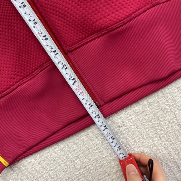 LOLE Full Zip Tech Textured Fleece Athletic Jacket Hoodie Pink / Red Women Sz L - Picture 9 of 16